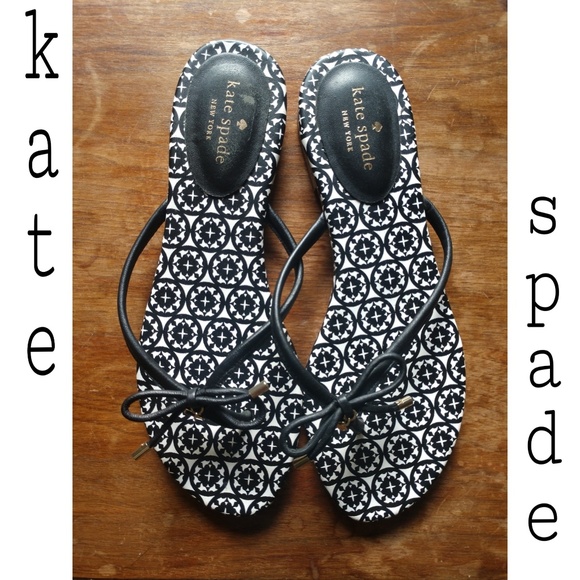 kate spade Shoes - Kate Spade Charm Black Sandals Size 9.5